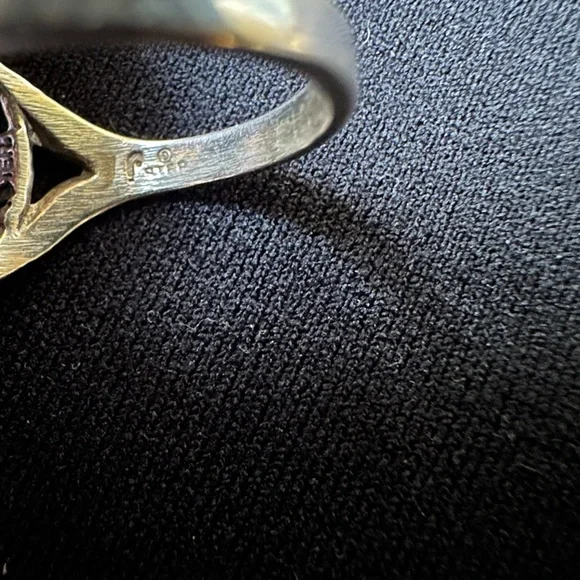 Elegant Amethyst and Sterling Silver Ring and Clip-on Earring Set - Picture 6 of 7